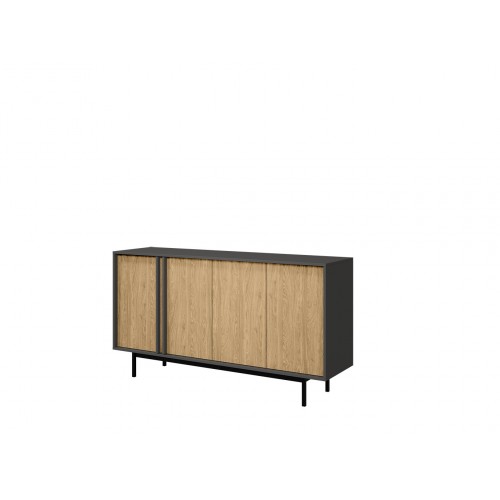 Kumode ALSY 6, antracīts/ozols